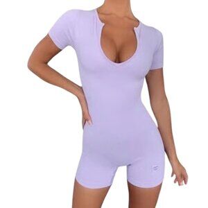 BO+TEE Nwt Super Sculpt Ribbed Unitard XL Playsuit Lilac Light Purple Lavender